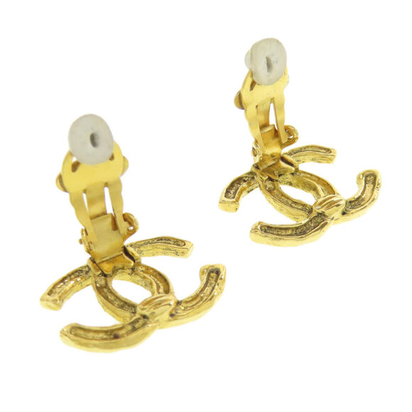 CHANEL Gold Logo Earrings - Picture 3 of 7